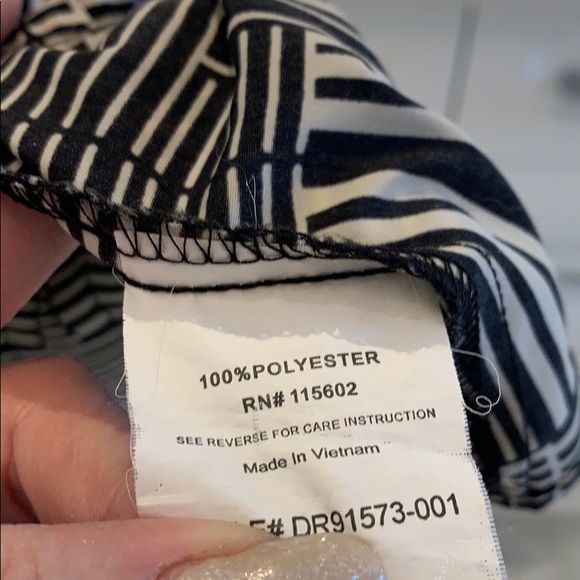 3/$50 Black & White Striped Halter Dress - Picture 6 of 8